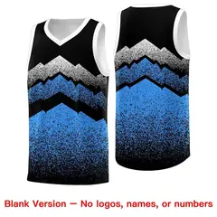 Black Powder Blue Mountain Fade Gradient Basketball Jersey 6