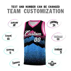 Black Powder Blue Mountain Fade Gradient Basketball Jersey 4