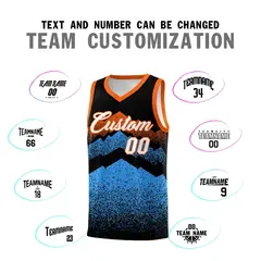 Black Powder Blue Mountain Fade Gradient Basketball Jersey 4