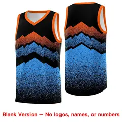 Black Powder Blue Mountain Fade Gradient Basketball Jersey 6