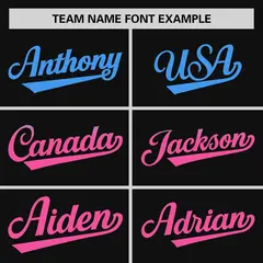 Black Powder Blue-Pink Gradient Side Baseball Jersey 3