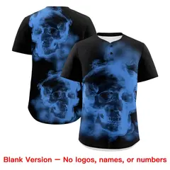 Black Powder Blue Pink Skeleton Graffiti Baseball Jersey 8
