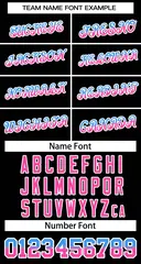 Black Powder Blue Pink-White Stripe Gradient Baseball Jersey 3