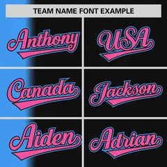 Black Powder Blue Pinstripe Gradient Baseball Jersey 3