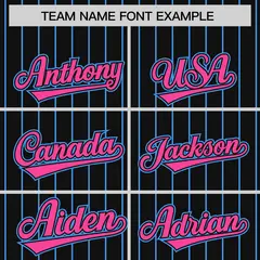 Black Powder Blue Pinstripe Raglan Varsity Letterman Jacket 3