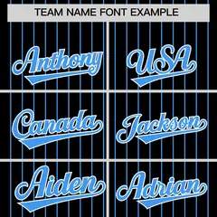 Black Powder Blue Pinstripe Two-Tone Baseball Jersey 3
