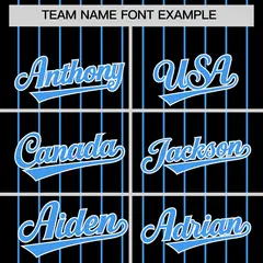 Black Powder Blue Pinstripe Two-Tone Baseball Jersey 3