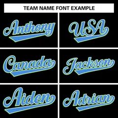 Black Powder Blue Raglan Sleeves Full-Snap Varsity Letterman Baseball Jacket 7