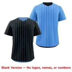 Black Powder Blue Reversible Stripe Baseball Jersey 8