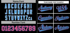 Black Powder Blue Stripe Raglan Baseball Jersey 3
