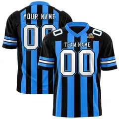 Black Powder Blue Thick Stripe Authentic Football Jersey 1