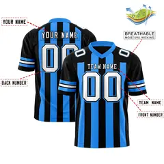 Black Powder Blue Thick Stripe Authentic Football Jersey 2