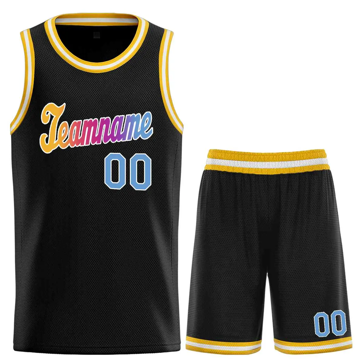 Black Powder Blue-White Classic Basketball Uniform Jersey