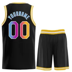 Black Powder Blue-White Classic Basketball Uniform Jersey 2