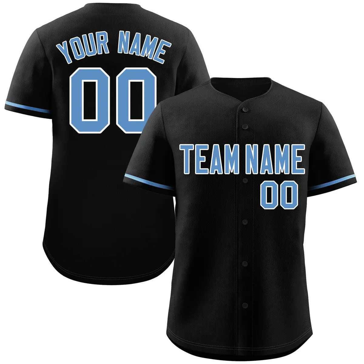 Black Powder Blue-White Classic Style Baseball Jersey