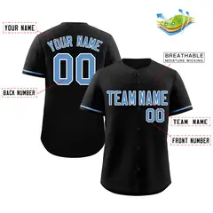 Black Powder Blue-White Classic Style Baseball Jersey 2