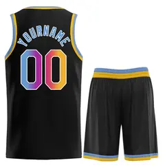 Black Powder Blue-White Classic Team Basketball Jersey 2