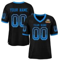 Black Powder Blue-White Drift Fashion Mesh Football Jersey
