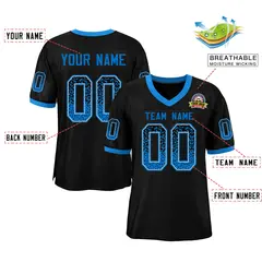 Black Powder Blue-White Drift Fashion Mesh Football Jersey 2