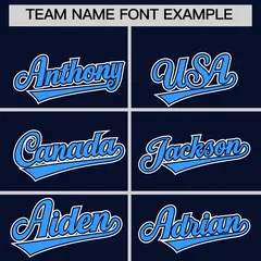 Black Powder Blue White Flag Lace Sleeve Baseball Jersey 3
