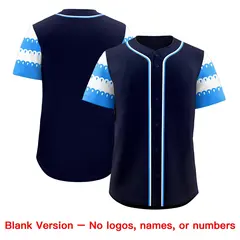 Black Powder Blue White Flag Lace Sleeve Baseball Jersey 7