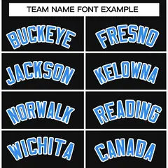 Black Powder Blue-White Raglan Varsity Full-Snap Letterman Jacket 5