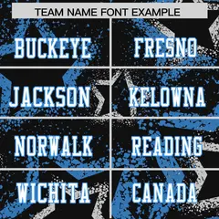 Black Powder Blue-White Star Pattern Football Jersey 3