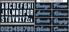 Black Powder Blue-White Stripe Fashion Baseball Jersey 3