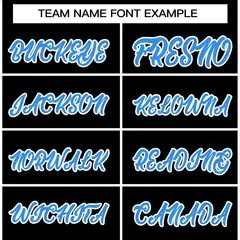 Black Powder Blue-White Varsity Full-Snap Letterman Jacket 5