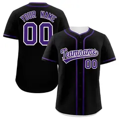 Black Purple Classic Authentic Baseball Jersey 1