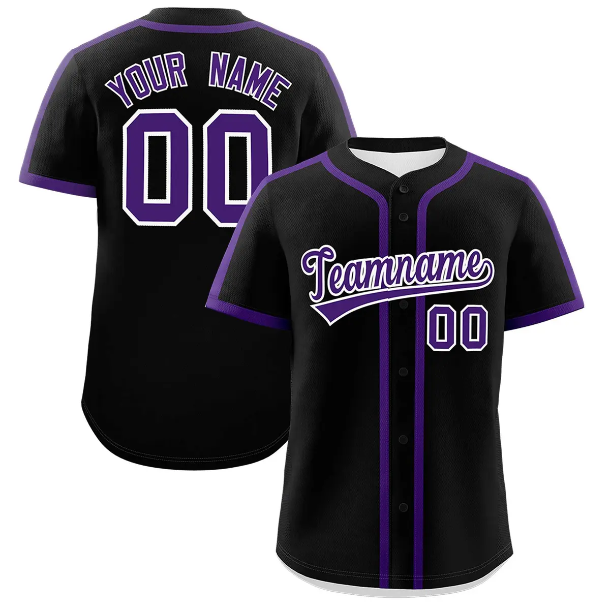 Black Purple Classic Authentic Baseball Jersey
