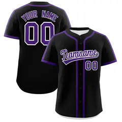 Black Purple Classic Authentic Baseball Jersey 1