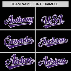 Black Purple Classic Authentic Baseball Jersey 3