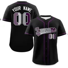 Black Purple Classic Pride Month Genderless Baseball Jersey