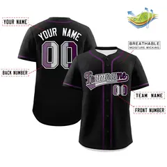 Black Purple Classic Pride Month Genderless Baseball Jersey 2