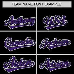 Black Purple Color Block Authentic Baseball Jersey 3