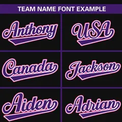 Black Purple Color Block Raglan Sleeves Baseball Jersey 3
