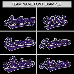 Black Purple Contrast Raglan Baseball Jersey 3
