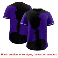 Black Purple Couple Silhouettes Valentine's Day Baseball Jersey 2