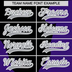 Black Purple Couple Silhouettes Valentine's Day Baseball Jersey 4