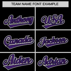 Black Purple Edge Color Block Baseball Jersey 3