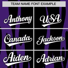 Black Purple Flame Pattern Pullover Baseball Jersey 3