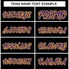 Black Purple-Gold Classic Varsity Full-Snap Letterman Jacket 3