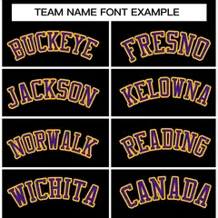 Black Purple-Gold Classic Varsity Full-Snap Letterman Jacket 3