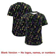 Black Purple Gold Mardi Gras Authentic Baseball Jersey 2