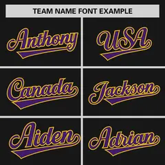 Black Purple-Gold Raglan Sleeves Authentic Baseball Jersey 3