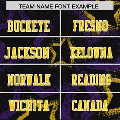 Black Purple-Gold Star Graffiti Football Jersey 3