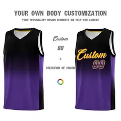 Black Purple Gradient Basketball Jersey Sets 3