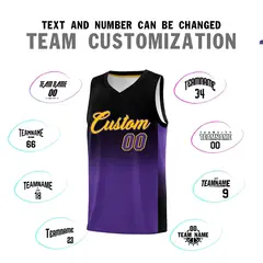 Black Purple Gradient Basketball Jersey Sets 4