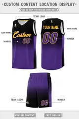 Black Purple Gradient Basketball Jersey Sets 5